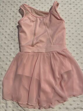 Girls' Pink Dance leotard with Sheer Skirt